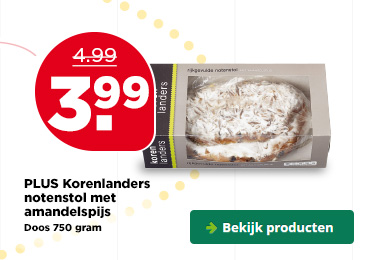 PLUS Korenlanders notenstol met amandelspijs | Bekijk producten