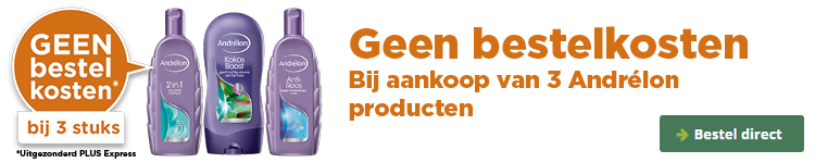 Geen bestelkosten bij aankoop van 3 Andrélon producten | Bestel direct