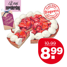 PLUS Aardbeienvlaai met slagroom