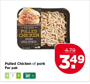 Pulled chicken of pork