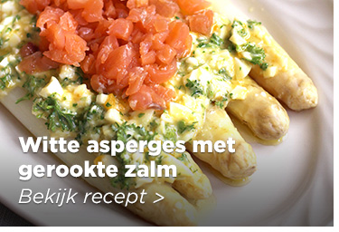 Witte asperges met gerookte zalm | Bekijk recept