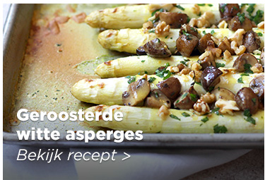 Geroosterde witte asperges | Bekijk recept