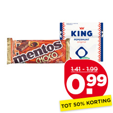 Italiano, King Pepermunt, Mentos Choco of Sil Pastilles