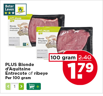 PLUS Blonde d'Aquitaine Entrecôte of ribeye