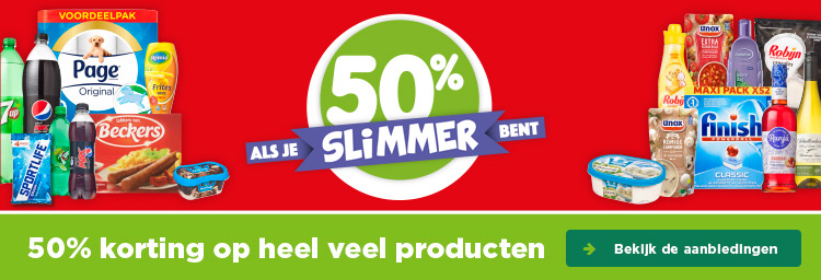 50% als je slimmer bent | 50% korting op heel veel producten