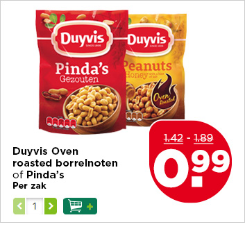 Duyvis Oven roasted borrelnoten of pinda’s