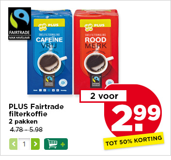 PLUS Fairtrade filterkoffie