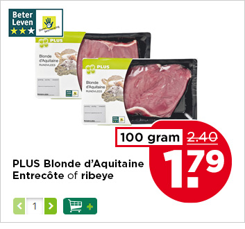 PLUS Blonde d’Aquitaine Entrecôte of ribeye