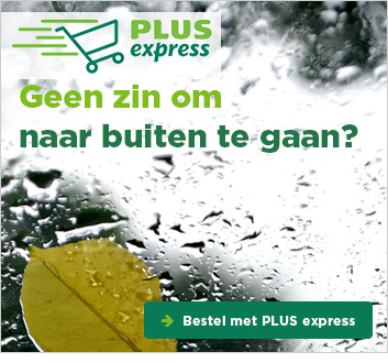Geen zin om naar buiten te gaan? Bestel met PLUS express