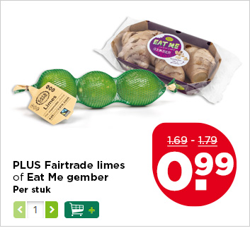 PLUS Fairtrade limes of Eat Me gember
