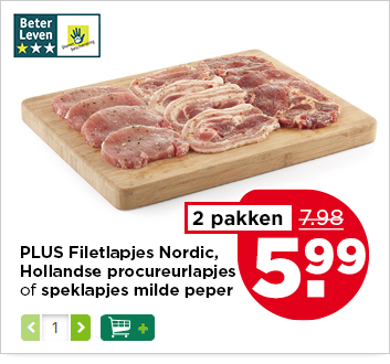 PLUS Filetlapjes Nordic, Hollandse procureurlapjes of speklapjes milde peper