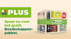 Spaar nu voor het gratis PLUS Boodschappenpakket Spaar nu voor het gratis PLUS Boodschappenpakket