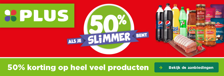 50% ALS JE SLIMMER BENT | 50% korting op heel veel producten