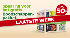 Laatste week: sparen voor het Boodschappenpakket Laatste week: sparen voor het Boodschappenpakket