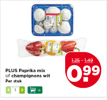 PLUS Paprika mix of champignons wit