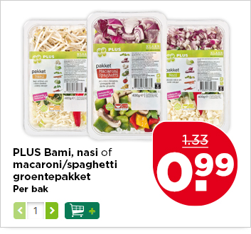 PLUS Bami, nasi of macaroni/spaghetti groentepakket