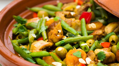 Tajine met sperziebonen en kip Tajine met sperziebonen en kip
