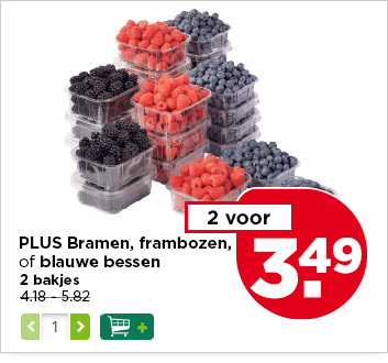 PLUS Bramen, frambozen of blauwe bessen