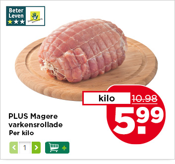 PLUS Beter Leven Magere varkensrollade