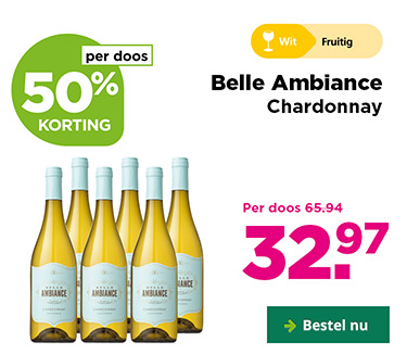 Belle Ambiance Chardonnay | Wit Fruitig | per doos 50% korting | Per doos van 65.94 voor 32.97 | Bestel nu