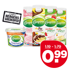 Campina Vla of fruityoghurt of kwark