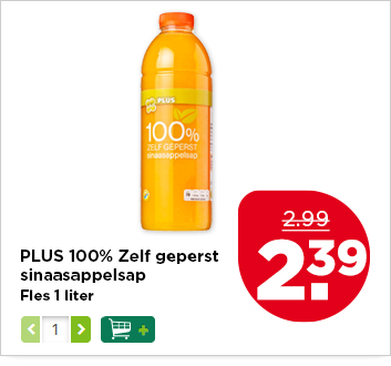 Plus 100% Zelf geperst sinaasappelsap