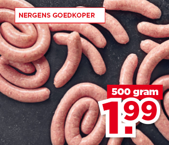 PLUS varkenssaucijzen of verse worst