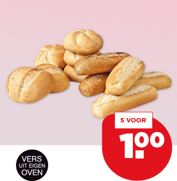 PLUS ITALIAANSE BOL, KAISERBROODJE OF PETIT PAIN WIT OF TARWE