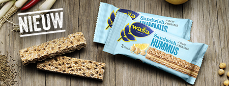 Nieuw bij PLUS! Wasa Sandwich Hummus