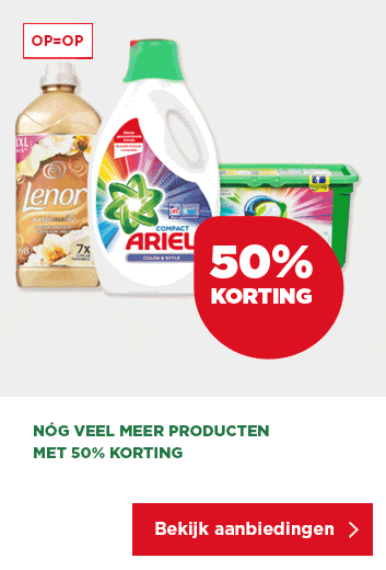 NÓG VEEL MEER PRODUCTEN MET 50% KORTING
