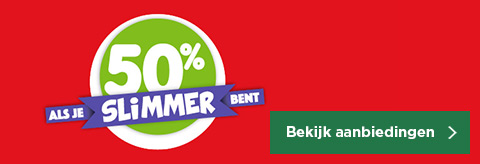 50% ALS JE SLIMMER BENT | Bekijk aanbiedingen