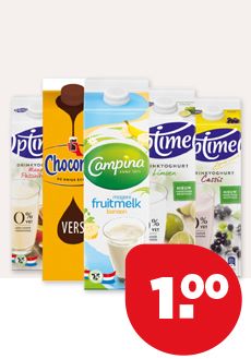 OPTIMEL, VERSE CHOCOMEL OF CAMPINA FRUITMELK