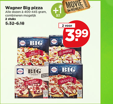 Wagner Big Pizza | +1 set Movie Moments | 2 stuks | van 5.32-6.18, 2 voor 3.99