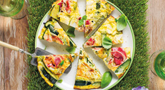 Frittata met kaas, courgette en pancetta