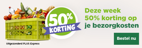 50% KORTING | Deze week 50% korting op je bezorgkosten | Bestel nu