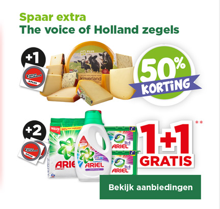 Spaar extra The voice of Holland zegels | Bekijk aanbiedingen