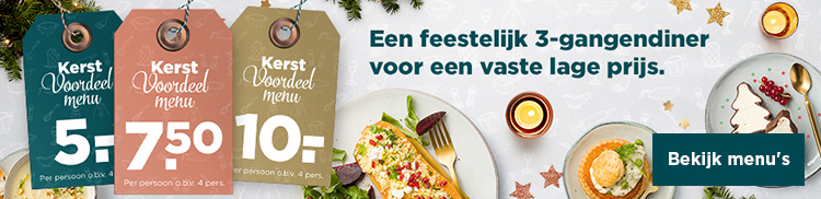 Een feestelijk 3-gangendiner voor een vaste lage prijs. | Bekijk menu's