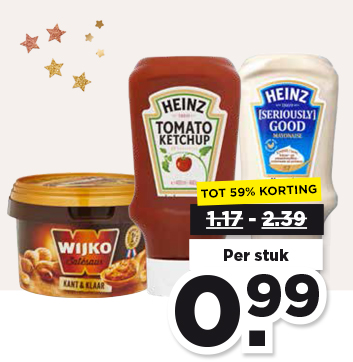HEINZ SERIOUSLY GOOD MAYONAISE OF KETCHUP OF WIJKO SATÉSAUS