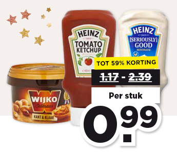 HEINZ SERIOUSLY GOOD MAYONAISE OF KETCHUP OF WIJKO SATÉSAUS