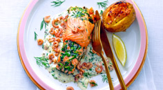 Zalmfilet met garnaaltjes
