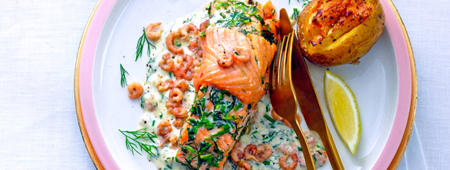 Zalmfilet met garnaaltjes