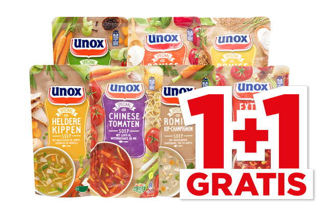Unox Soep in zak | 1+1 GRATIS | Bekijk aanbieding