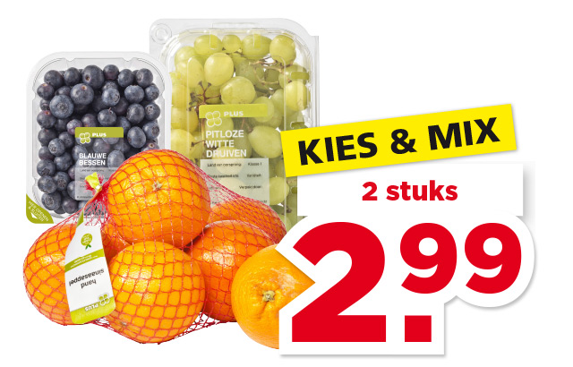 Blauwe bessen, pitloze witte druiven of handsinaasappelen | Bekijk aanbieding