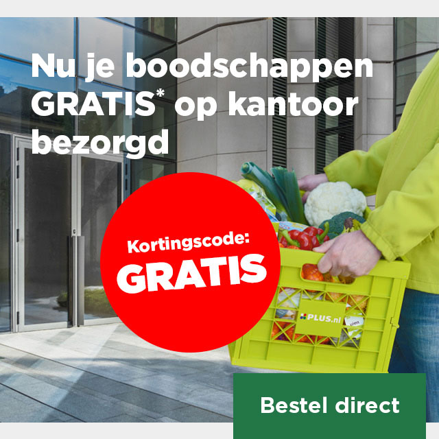 Nu je boodschappen GRATIS* op kantoor bezorgd | Kortingscode: GRATIS | Bestel direct
