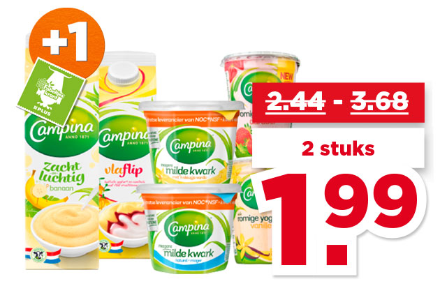 Campina Vla, romige yoghurt of kwark | Bekijk aanbieding
