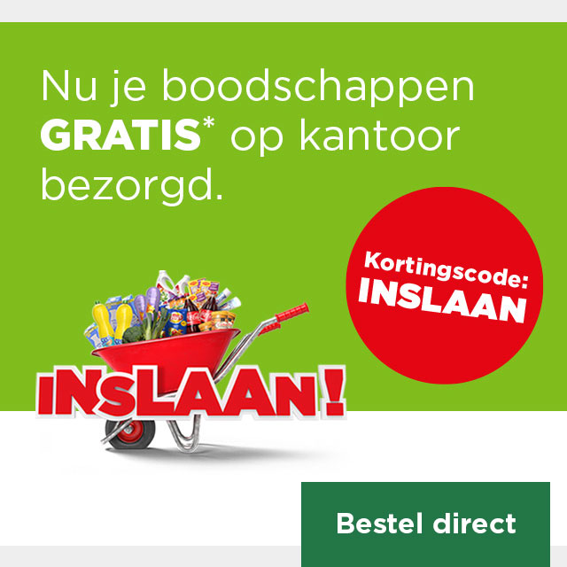 INSLAAN! | Nu je boodschappen GRATIS* op kantoor bezorgd | Kortingscode: INSLAAN | Bestel direct