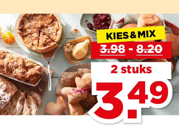 Kies & mix diverse soorten brood, notenstol of appeltaart | Bekijk aanbieding