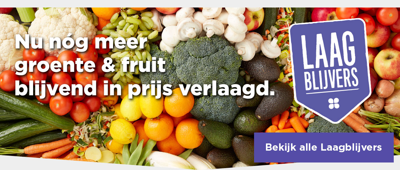 Nu nóg meer groente & fruit blijvend in prijs verlaagd. | Bekijk alle Laagblijvers