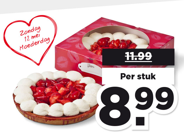 PLUS Aardbeienvlaai met slagroom | Bekijk aanbieding