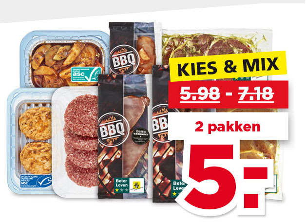 BBQ Kies & Mix vlees, vis of vega | Bekijk aanbieding